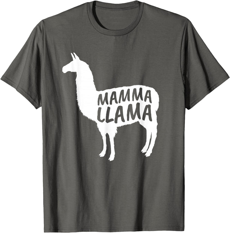 Mamma Llama T Shirt Mamma Llama Tshirt Alpaca Lover Shirt T-Shirt - Asphalt Grey