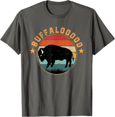 Lucky Buffalo Buffalooooo Retro Sunset Lucky Slot Machine T-Shirt