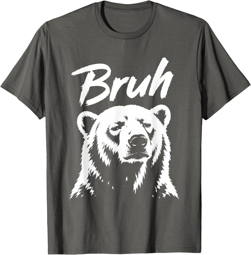 Polar Bear Bruh Meme Funny Co Bruh Funny Polar Bear Meme Dog Lover Men Women T-Shirt - Asphalt Grey