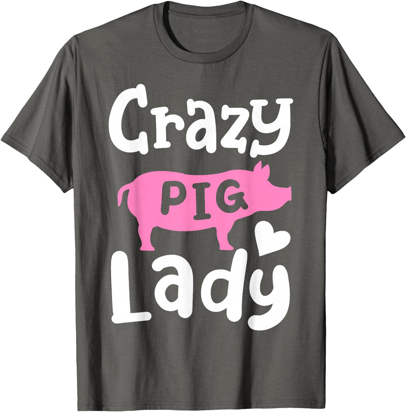 Pig Farm Store Co. Pig Crazy Pig Lady T-Shirt - Asphalt Grey