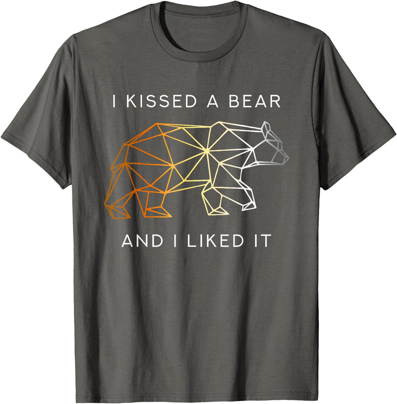 Schwule Bären & Bear Pride I Kissed a Bear an I liked it Gay Bear CSD T-Shirt - Asphalt Grey