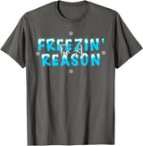 Polar Bear Plunge Ice Swimming Co Polar Bear Plunge 2022 Costume Ice Swimming Freezin Reason T-Shirt - Asphalt Grey