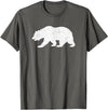 CALIFORNIA REPUBLIC GRIZZLY BEAR APPAREL California Grizzly Bear State Flag CALI Republic Silhouette T-Shirt - Asphalt Grey