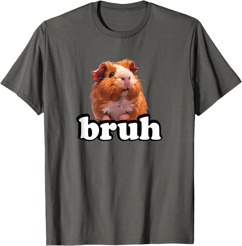 Funny Animal Cavy Mom Gifts T Shirts & Hoodies Bruh Bro Kids Boys Girls Cute Wheek Merch Guinea Pig Lover T-Shirt - Asphalt Grey