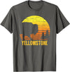 Yellowstone National Park Bison Clothing Co Yellowstone National Park Wyoming Buffalo Bison T-Shirt - Asphalt Grey