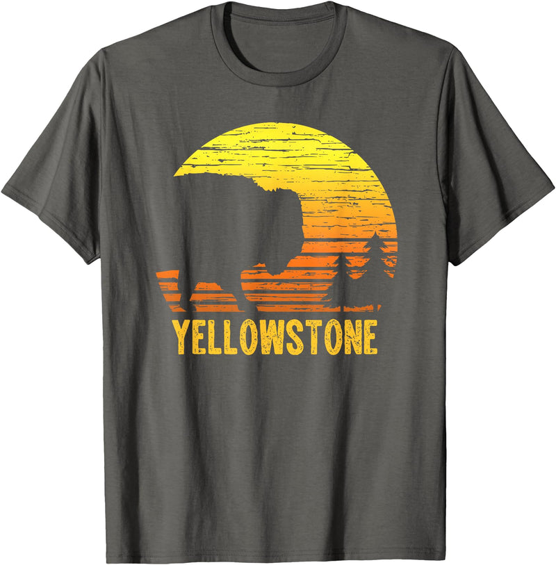 Yellowstone National Park Bison Clothing Co Yellowstone National Park Wyoming Buffalo Bison T-Shirt - Asphalt Grey