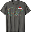 Xmas Lighting Polar Bear Christmas Gifts Polar Bear Xmas Lighting Santa Hat Polar Bear Christmas T-Shirt - Asphalt Grey