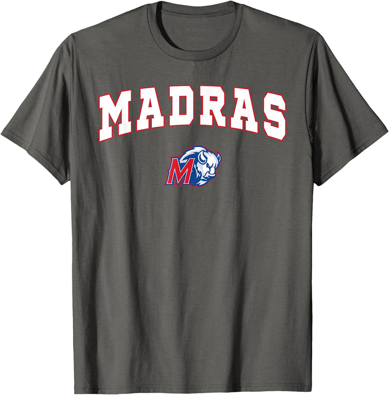 Official High School Fan Gear Madras High School White Buffalo T-Shirt - Asphalt Grey