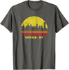 Wowsome! Vintage Retro Sunset Buffalo NY Skyline T-Shirt - Asphalt Grey