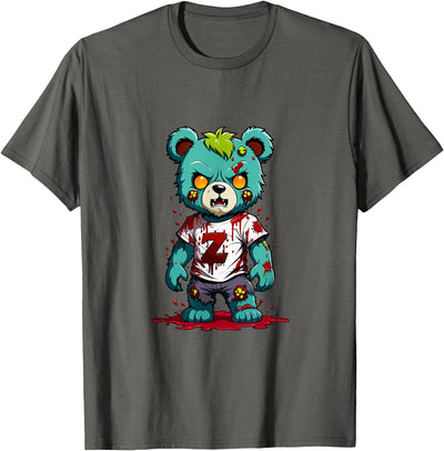 Teddy Bear Scary Zombie Halloween Costume T-Shirt
