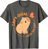 Animals Cute Capybaras Rodent Capybara Capy Diem: Take advantage of the day Capybara's water pig Capybara T-Shirt - Asphalt Grey