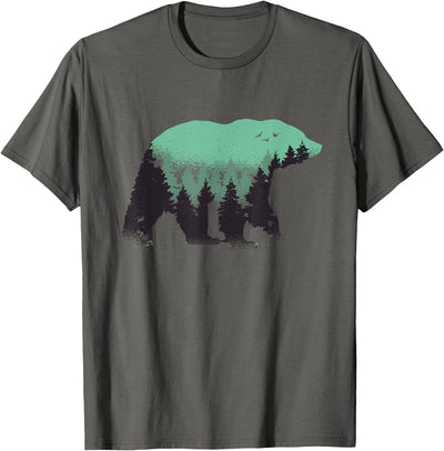 Bear Forest Nature Grizzly Hiking Outdoor Hunting Gift T-Shirt