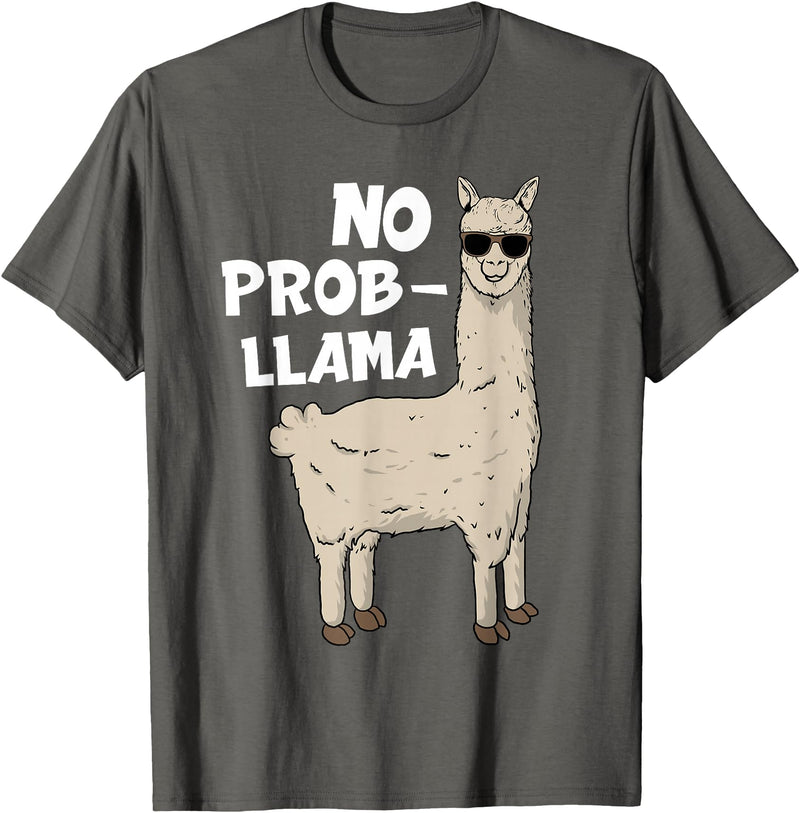 Funny Llama Gift Llama Lover Accessories & Stuff Funny Llama Design For Men Women Kids Llama Alpaca Animal T-Shirt - Asphalt Grey