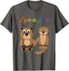 Kaisi-LGBT Gay Bi Gay Lesbian Otter Csd Queer Love Is Love Bear, Otter, Rainbow LGBT Diversity Drawing T-Shirt - Asphalt Grey
