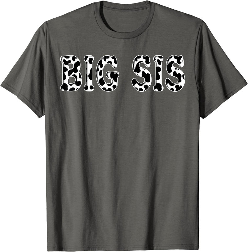 Cow Pattern Print Family Matching Birthday Apparel Cow Big Sis Birthday Family Matching Girl Boy Farm Birthday T-Shirt -