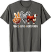 Cute Hereford Cattle Hereford Cow Boy Peace Love Hereford Cow Lover Hereford Cow Girl T-Shirt - Asphalt Grey