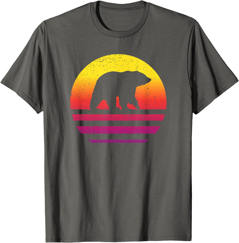 Bear Accessories & Clothing Gifts Women Men Kids Bear Retro Style Vintage T-Shirt - Asphalt Grey