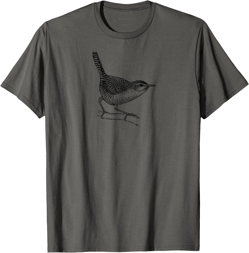 Birding Ornithologist Birds Wren Bird T-Shirt - Asphalt Grey