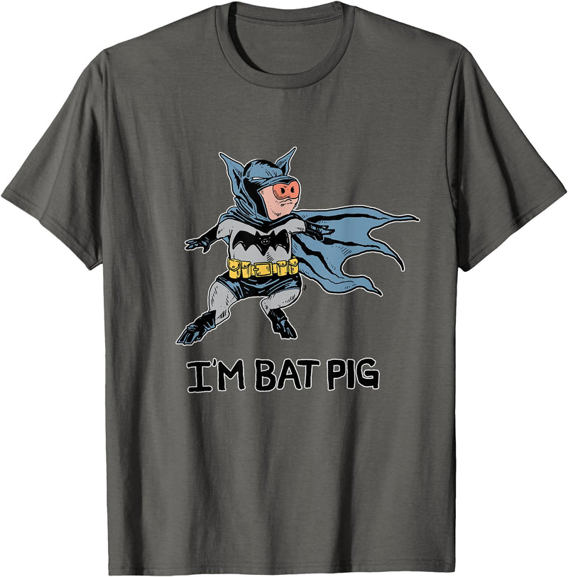 Ink Your Verse I'm Bat Pig T-Shirt - Asphalt Grey