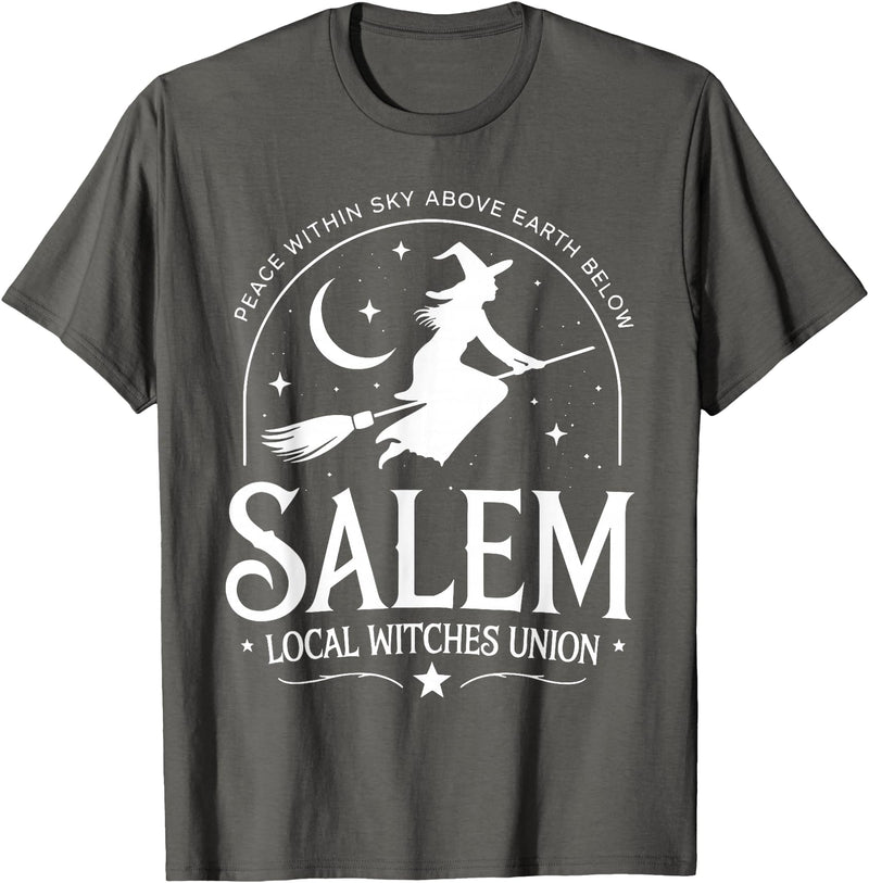 Salem Witch Halloween Apparel Salem Local Witches Union 1692 Witch Halloween Costume T-Shirt - Asphalt Grey