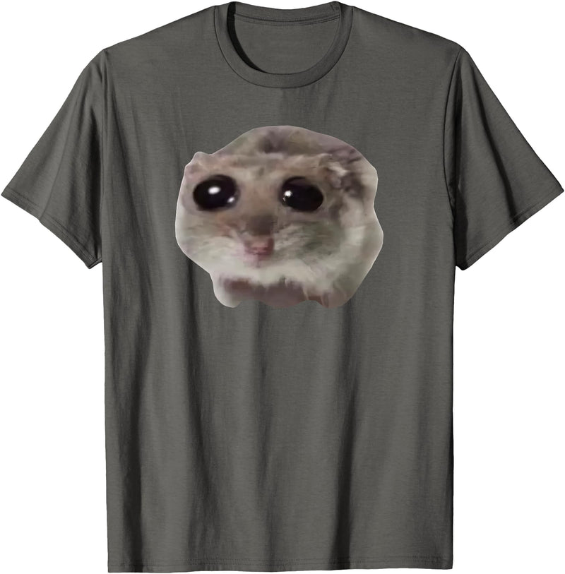 Sad Hamster Meme T-Shirt - Asphalt Grey