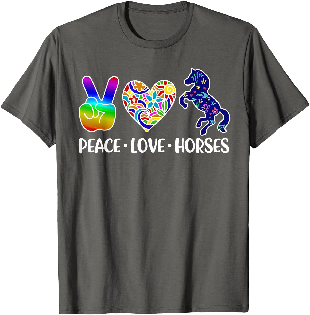 Peace Love Horses Clothing Peace Love Horses T-Shirt - Asphalt Grey