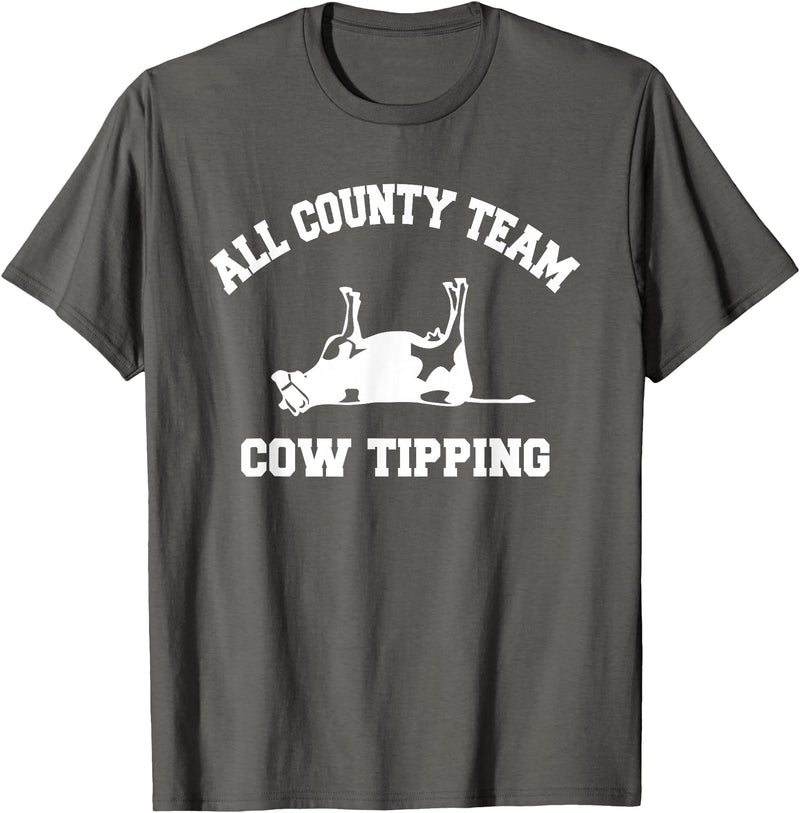 Goodtogotees All County Team Cow Tiping T-Shirt T-Shirt - Asphalt Grey