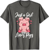 Just A Girl Who Loves Pigs. T-Shirt - Asphalt Grey