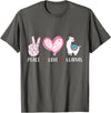 Peace Love llama Lovers Designs Co. Peace Love Llamas Gift for Girls Boys Kids Women Men Llama T-Shirt - Asphalt Grey