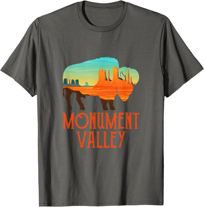Cow Men Vintage Monument Valley Utah Buffalo Retro T-Shirt