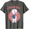 Looney Tunes Porky Pig That's All Folks Lined Portrait T-Shirt - Asphalt Grey