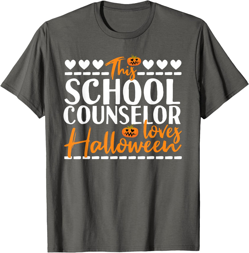 Halloween School Counselor Costume This School Counselor Loves Halloween T-Shirt - Asphalt Grey