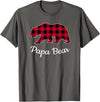 Papa & Mama Bear Outfit Papa Bear Pajama Red Buffalo Plaid T-Shirt - Asphalt Grey