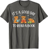 Cute Highland Cow Reading Book Lover It's A Good Day to Read A Book Highland Cow Bookworm T-Shirt - Asphalt Grey