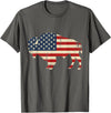 Bison American Buffalo Patriotic Heritage Lr Vintage Buffalo American Flag USA Bison Lover Wildlife T-Shirt - Asphalt Grey