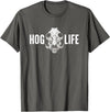 HOG LIFE Creationz Co. HOG LIFE Hog Hunter Javelina Hunting - Wild Boar Pigs T-Shirt - Asphalt Grey