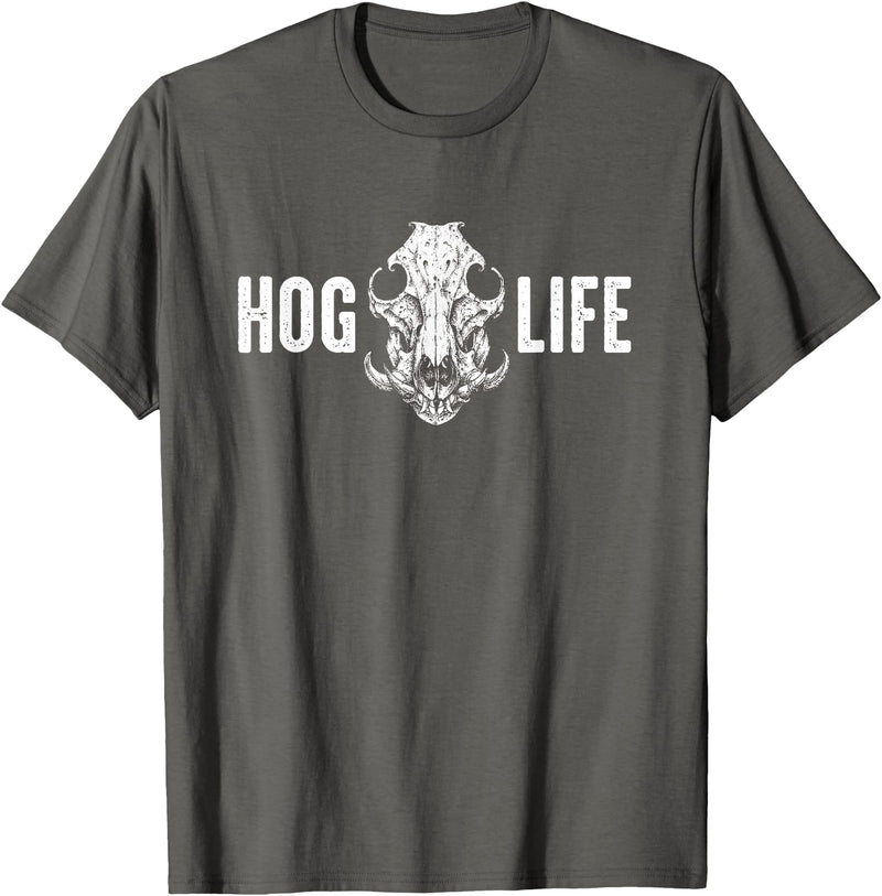 HOG LIFE Creationz Co. HOG LIFE Hog Hunter Javelina Hunting - Wild Boar Pigs T-Shirt - Asphalt Grey