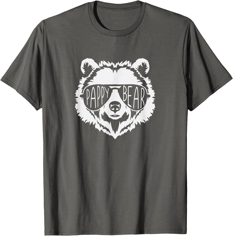 pappy Bear Family Apparel Pappy Bear Face with Sunglasses T-Shirt - Asphalt Grey