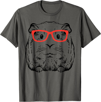 Guinea Pig Glasses Cute Hispter Cavy Nerd Pet Women Men Kids T-Shirt