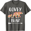 Matching Family Grandma Bear Boho by Foxio Floral Bear Matching Family Outfits Funny Lovey Bear T-Shirt - Asphalt Grey
