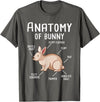 Anatomy of Bunny - Rabbit Lover Zookeeper Farmer Mammals T-Shirt in Asphalt Grey