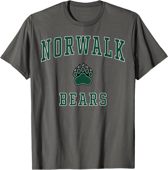 Official High School Fan Gear Norwalk High School Bears T-Shirt - Asphalt Grey