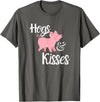 Hogs and Kisses Everyone loves Pigs Design Hogs and Kisses Cute Pig T-Shirt - Asphalt Grey