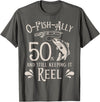 Fishing Birthday Fisherman Matching Family Mom Dad O-Fish-Ally 50th Fishing Birthday T-Shirt - Asphalt Grey