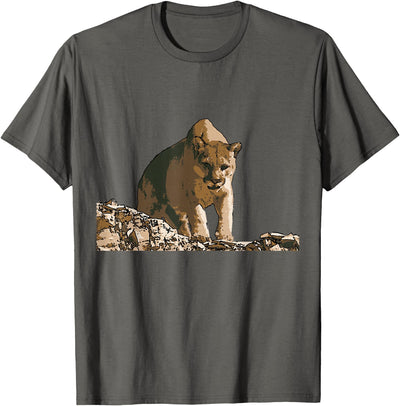 Mountain Lion Wildlife Poster T-Shirt