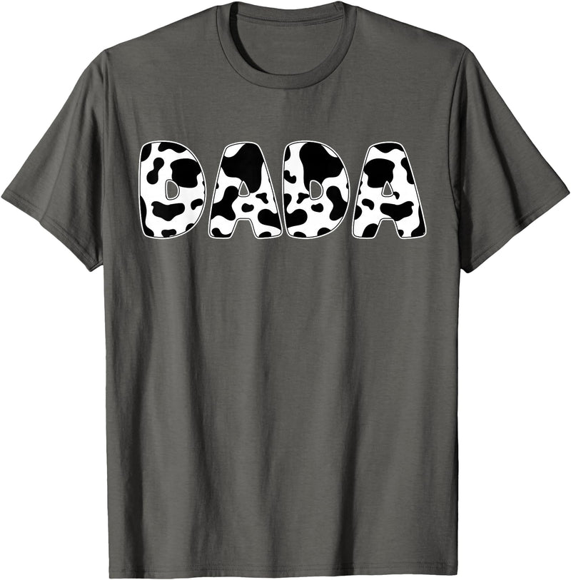 Family Matching Gifts Cow Dada Cow Print Cow Pattern Father's Day T-Shirt - Asphalt Grey