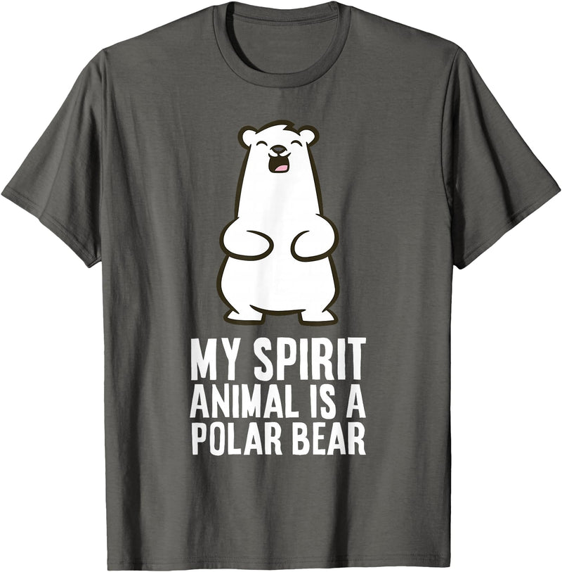 Cute Polar Bear Gifts And Tees My Spirit Animal is A Polar Bear T-Shirt - Asphalt Grey