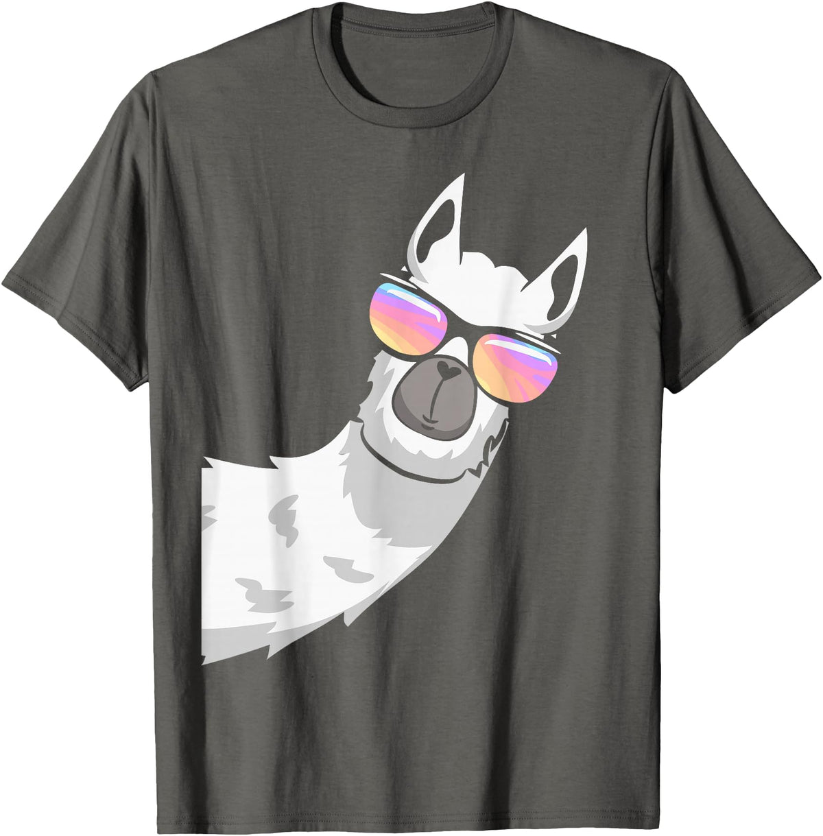 Llama Lover Gifts Collection Llama With Sunglasses Kids Boys Toddler Novelty T-Shirt - Asphalt Grey