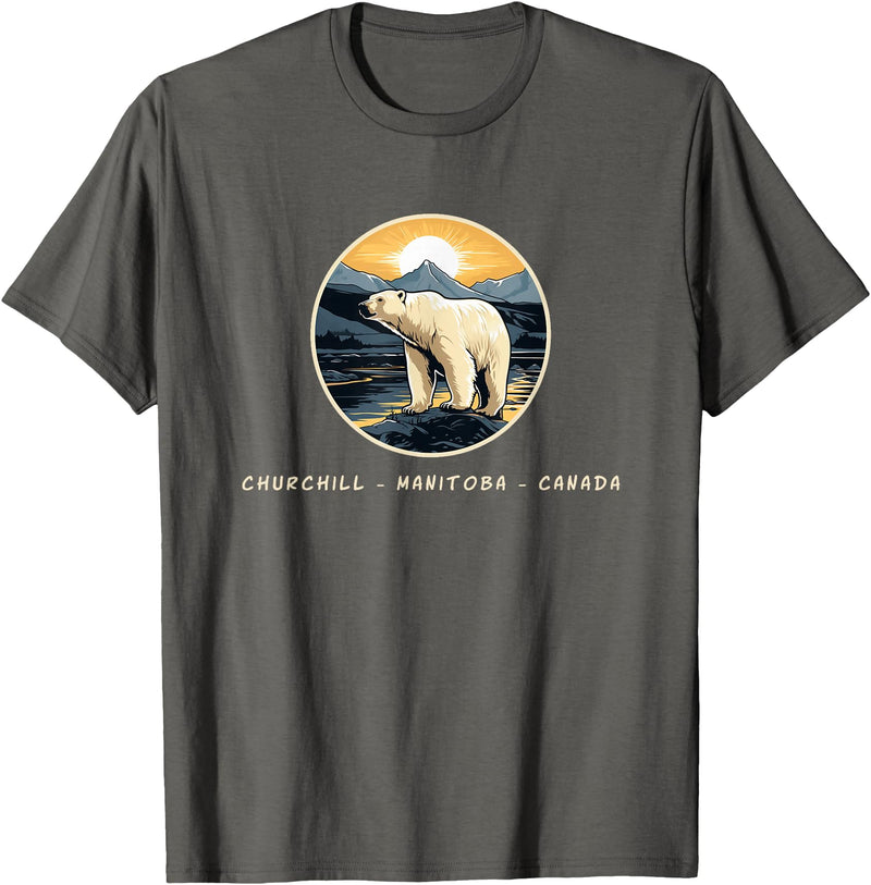 Polar Bear Shirts & Gifts Churchill Manitoba Canada Polar Bear Arctic T-Shirt - Asphalt Grey