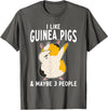 Gift Guinea Pig Owner & Accessories I like Guinea Pigs and maybe 3 People Cute Guinea Pig T-Shirt - Asphalt Grey